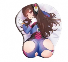 3 Styles Overwatch Chest Bracer 3D Silicone Anime Mouse Pad