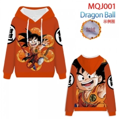 11 Styles Dragon Ball Z Color Printing Patch Pocket Hooded Anime Hoodie Thickened Sweater