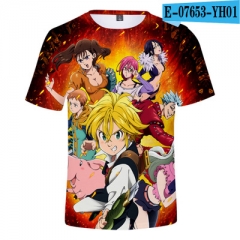9 Styles The Seven Deadly Sins Customizable Short Sleeves Polyester Anime T-shirt