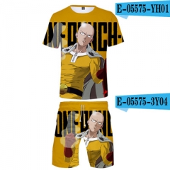 4 Styles One Punch Man Cartoon Cosplay Pattern Short Sleeves For Adult Anime T-shirt and Short Pants