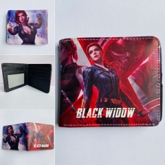 2 Styles Black Widow Cartoon Coin Purse Folding PU Anime Short Wallet