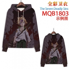 The Seven Deadly Sins Color Printing Patch Pocket Hooded Anime Hoodie