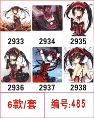 6pcs/set Date A Live Cartoon Cosplay Cheapest Mouse Pad Fancy Print Mouse Pad
