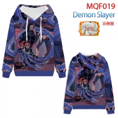 9 Different Styles Demon Slayer: Kimetsu no Yaiba Color Printing Plus velvet Hooded Anime Hoodie Thickened Sweater