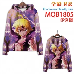 2 Different Styles The Seven Deadly Sins Cartoon Color Printing Patch Pocket Hooded Anime Hoodie