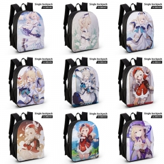 11 Styles Genshin Impact Game Cartoon Custom Design Cosplay Cartoon Waterproof Anime Backpack Bag