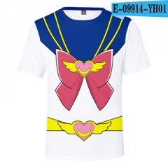 10 Styles Pretty Soldier Sailor Moon Customizable Anime Round Collar Neck T-shirt