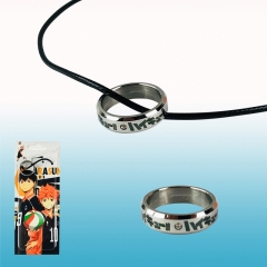 Haikyuu Cartoon Decorative Alloy Anime Ring Necklace