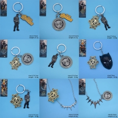 10 Styles Black Panther Movie Alloy Metal Keychain key chain necklace