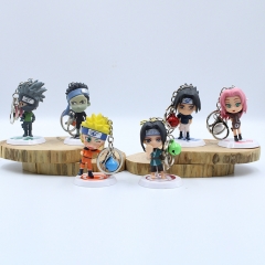 6pcs/set Naruto Japanese Cartoon Character Anime PVC Figure Keychain