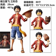 28CM One Piece Monkey D. Luffy Japanese Toy Anime PVC Figure