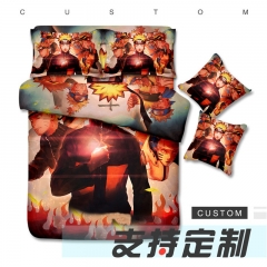 5 Styles Naruto Anime Pattern Bedding Set ( Small Pillow Cover + Big Pillow Cover + Quilt Cover + Bed Sheet )