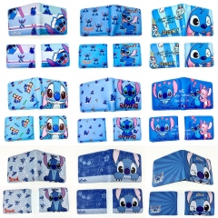 20 Styles Lilo & Stitch Cartoon Colorful  Coin Purse PU Anime Short Wallet