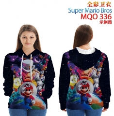5 Styles European Size Super Mario Bro Pattern Color Printing Patch Pocket Hooded Anime Hoodie