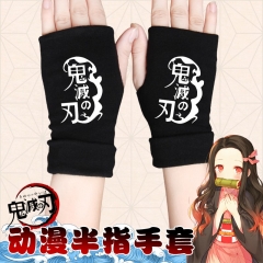 9 Styles Demon Slayer: Kimetsu no Yaiba Warm Comfortable Anime Half Finger Gloves