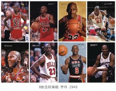 NBA Star Michael Jordan Famous Basketball Player Printing Collection Paper Posters (8pcs/set)