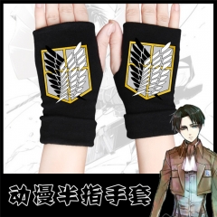 6 Styles Attack on Titan Shingeki no Kyojin Warm Comfortable Anime Half Finger Gloves