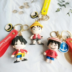 3 Styles Japanese Anime One Piece Luffy Character Keychain