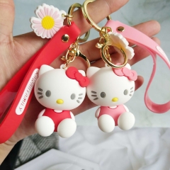 3 Styles Hello Kitty Cartoon Keychain Anime Figure Keychain