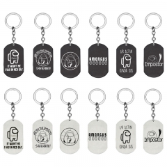 2 Colors Among us Stainless Steel Anime Keychain