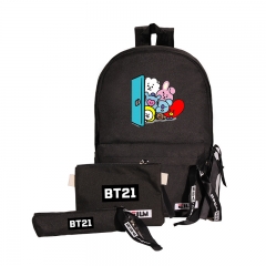 8 Colors BT21 BTS Bulletproof Boy Scouts Oxford Anime Crossbody Bag+Backpack+Pencil Bag