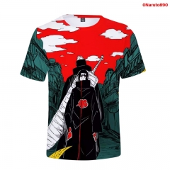 24 Styles Naruto Cosplay Japanese Anime Milk silk fabric Men T shirts