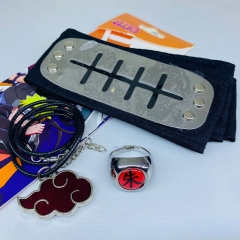 11 Styles Naruto Cosplay Cartoon Decoration Headband +Necklace +Ring Set