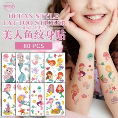 10 Pcs/set Cartoon Tattoo Stickers For Kids Anime Temporary Tattoo