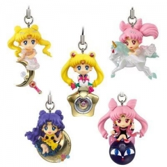 5pcs/set 3CM Pretty Soldier Sailor Moon Anime Figures Phonestrap
