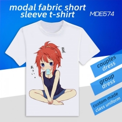 5 Styles Non Non Biyori Custom Design Modal Fabric Material Short Sleeves Anime T-shirts
