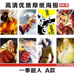 8 Styles One Punch Man Cartoon Printing Anime Paper Poster (8pcs/set)