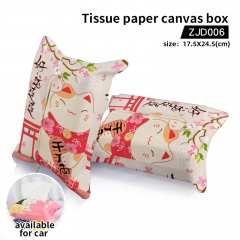 6 Styles The Japanese Lucky Cat Cosplay Anime Tissue Paper Canvas Box