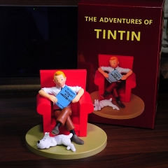 10CM The Adventures of Tintin Cartoon Character Anime PVC Figure