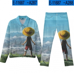 10 Styles One Piece Cosplay 3D Digital Print Anime Jacket+Pants