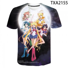 10 Styles Pretty Soldier Sailor Moon Cosplay 3D Digital Print Anime T shirt
