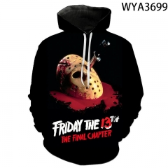 20 Styles Friday the 13th Cosplay 3D Digital Print Anime Hoodies