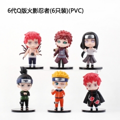 6pcs/set Naruto 6 Generation Model Toys Statue Anime PVC Figure