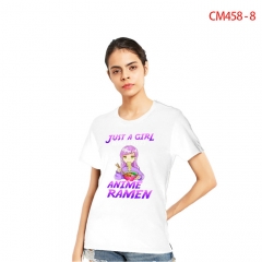 24 Styles Just a Girl Who Loves Anime Words For Women Girl Color Printing Anime Cotton T shirt