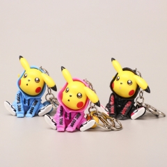 3pcs/set Pokemon Pikachu Japanese Cartoon Character Anime PVC Figure Keychain