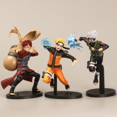 3 Styles Naruto Uchiha Sasuke+Hatake Kakashi +Gaara Japanese Cartoon Collection Toy Anime Figure