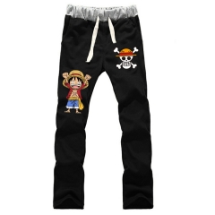 12 Styles One Piece Cartoon Pattern Cotton Anime Trousers Long Pants Straight-leg Pants