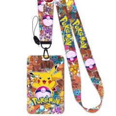 4 Styles Pokemon Card Holder Bag Anime Phone Strap Lanyard