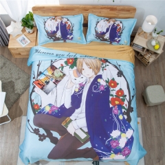2 Sizes Natsume Yuujinchou Summer Quilt+Bed Sheet+Pillowcase (Set)