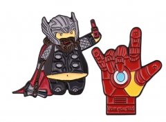 2 Styles Thor Iron Man Cosplay Alloy Brooch Decoration Metal Cartoon Pin