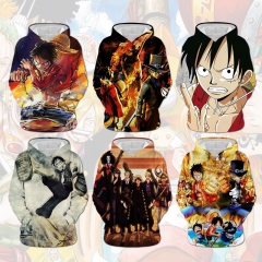 26 Styles One Piece Cosplay Color Printing Anime Hoodie