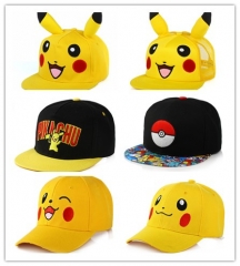 4 Styles Pokemon Pikachu Cartoon Hat Hip Hop Japanese Anime Baseball Cap for Child