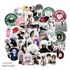 100PCS Tokyo Ghoul Pattern Decorative Collectible Waterproof Anime Luggage Stickers Set