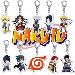 12 Styles Naruto Cartoon Pendant Key Chain Anime Acrylic Keychain
