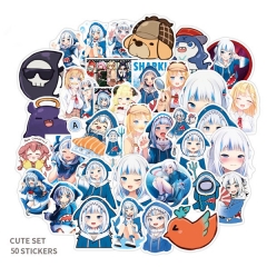 50PCS Hololive Vtuber Pattern Decorative Collectible Waterproof Anime Luggage Stickers Set