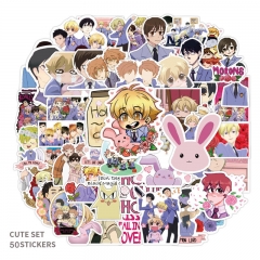 50PCS Ouran High School Host Club Pattern Decorative Collectible Waterproof Anime Luggage Stickers Set